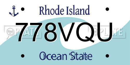 778VQU Rhode Island License Plate