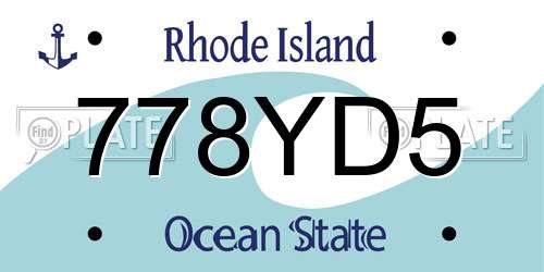778YD5 Rhode Island License Plate