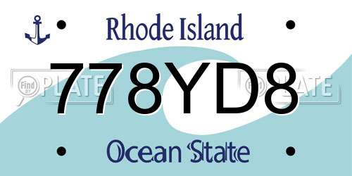 778YD8 Rhode Island License Plate