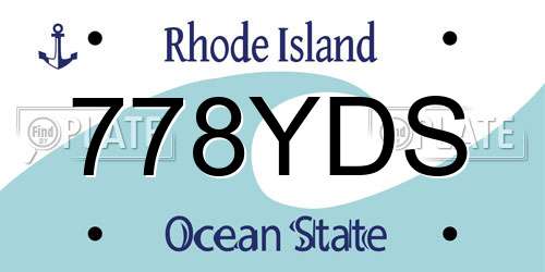 778YDS Rhode Island License Plate