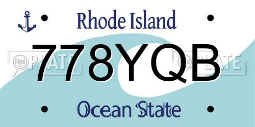 778YQB Rhode Island License Plate