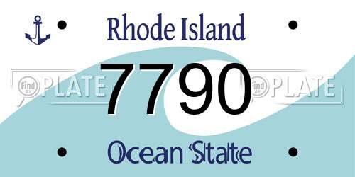 7790 Rhode Island License Plate