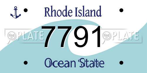 7791 Rhode Island License Plate