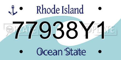 77938Y1 Rhode Island License Plate
