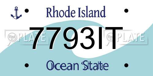 7793IT Rhode Island License Plate