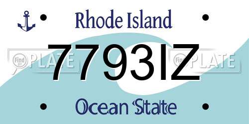 7793IZ Rhode Island License Plate