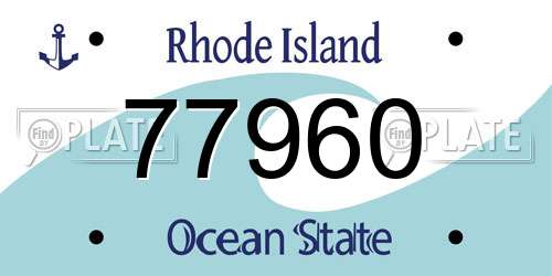77960 Rhode Island License Plate