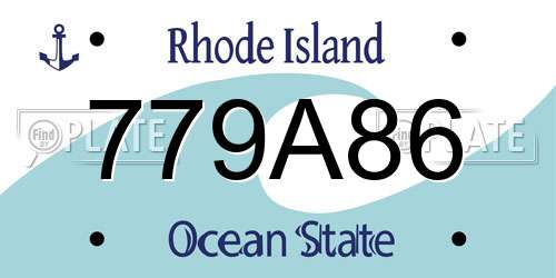 779A86 Rhode Island License Plate