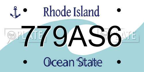 779AS6 Rhode Island License Plate