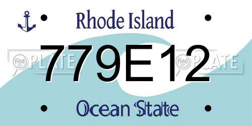 779E12 Rhode Island License Plate