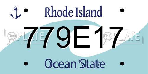 779E17 Rhode Island License Plate