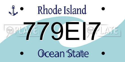 779EI7 Rhode Island License Plate