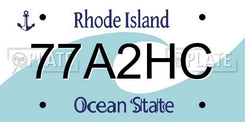 77A2HC Rhode Island License Plate