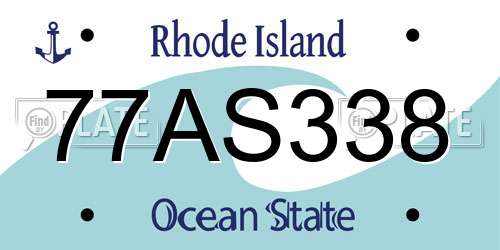 77AS338 Rhode Island License Plate