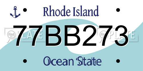 77BB273 Rhode Island License Plate