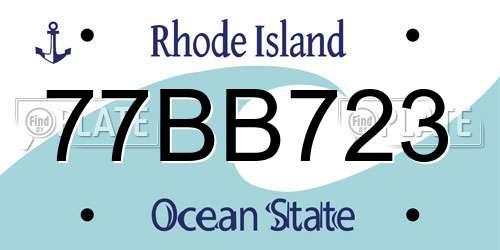 77BB723 Rhode Island License Plate