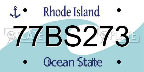 77BS273 Rhode Island License Plate