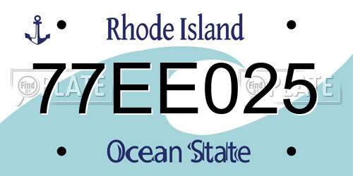 77EE025 Rhode Island License Plate
