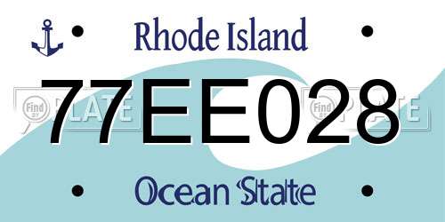 77EE028 Rhode Island License Plate