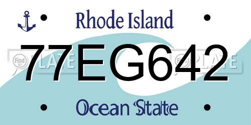 77EG642 Rhode Island License Plate