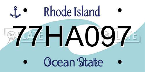 77HA097 Rhode Island License Plate