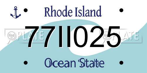 77II025 Rhode Island License Plate