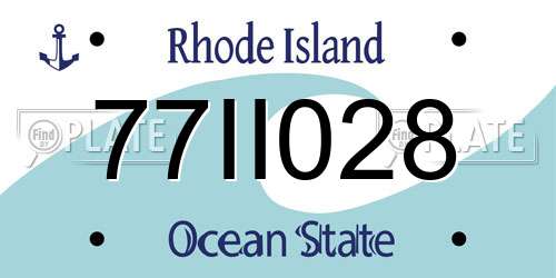 77II028 Rhode Island License Plate