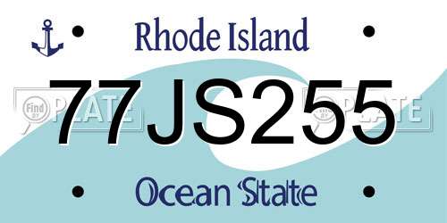 77JS255 Rhode Island License Plate