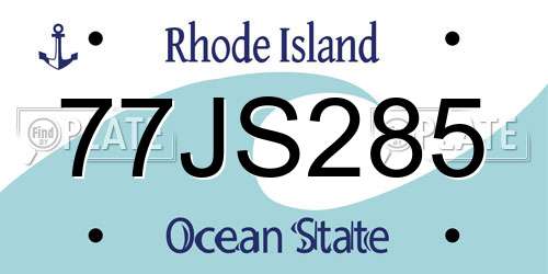 77JS285 Rhode Island License Plate
