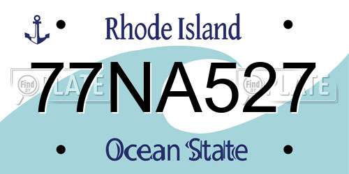77NA527 Rhode Island License Plate