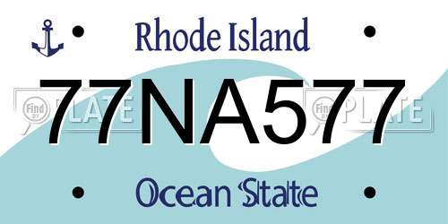 77NA577 Rhode Island License Plate