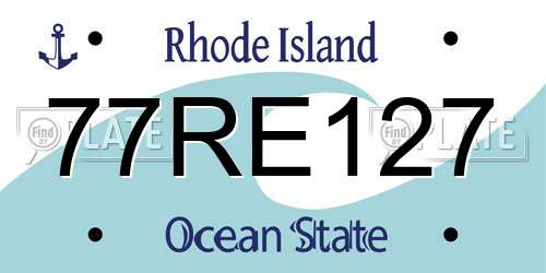 77RE127 Rhode Island License Plate