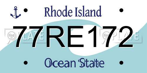 77RE172 Rhode Island License Plate