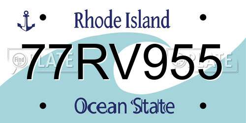 77RV955 Rhode Island License Plate