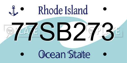 77SB273 Rhode Island License Plate