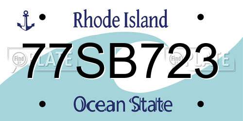 77SB723 Rhode Island License Plate