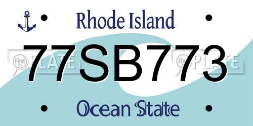 77SB773 Rhode Island License Plate