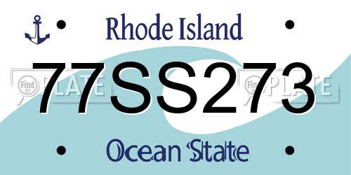 77SS273 Rhode Island License Plate