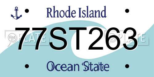 77ST263 Rhode Island License Plate