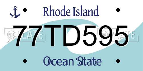 77TD595 Rhode Island License Plate