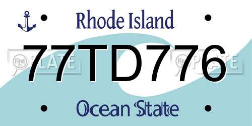 77TD776 Rhode Island License Plate