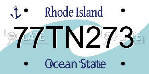 77TN273 Rhode Island License Plate