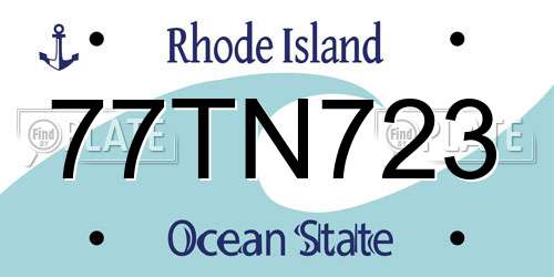77TN723 Rhode Island License Plate