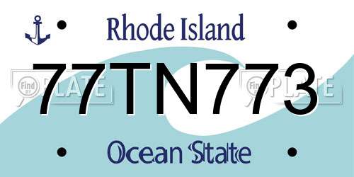 77TN773 Rhode Island License Plate