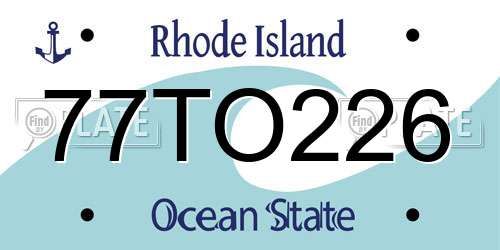 77TO226 Rhode Island License Plate