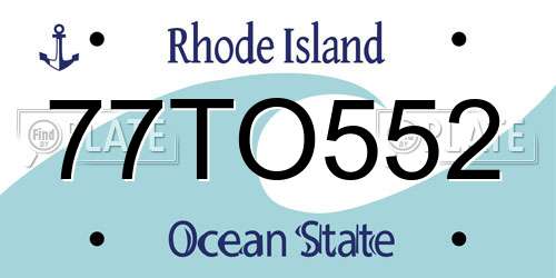 77TO552 Rhode Island License Plate