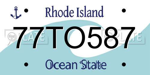 77TO587 Rhode Island License Plate