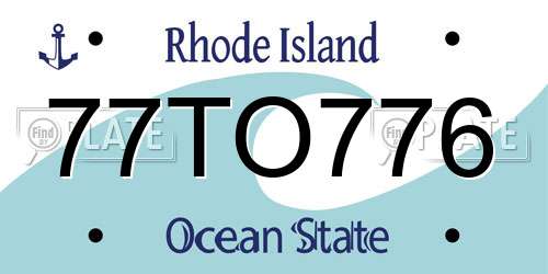 77TO776 Rhode Island License Plate