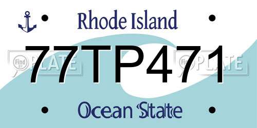 77TP471 Rhode Island License Plate