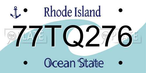 77TQ276 Rhode Island License Plate